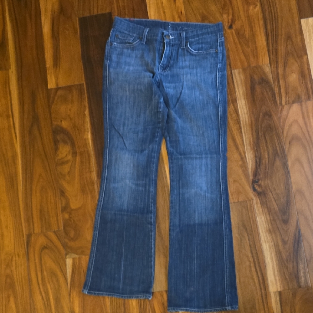 7 For All Mankind Dark Blue Flare Jeans